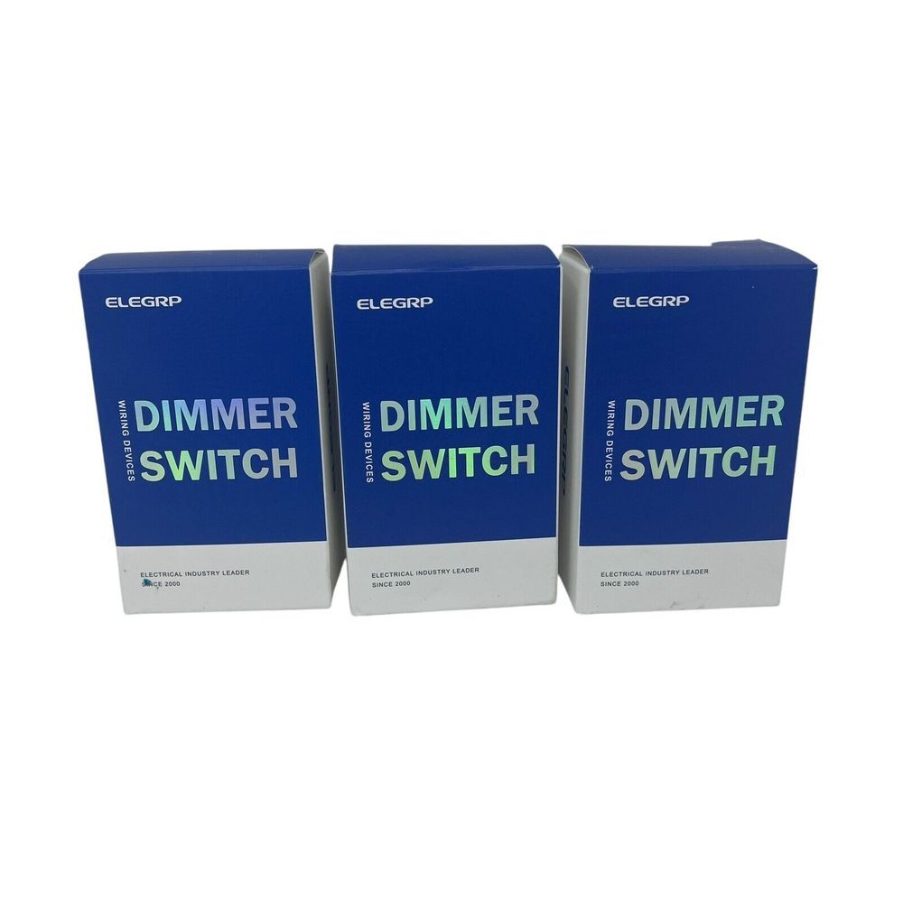 ELEGRP Slide Dimmer Rocker Switch DM19-White, 3 Pack (NEW, UNUSED)